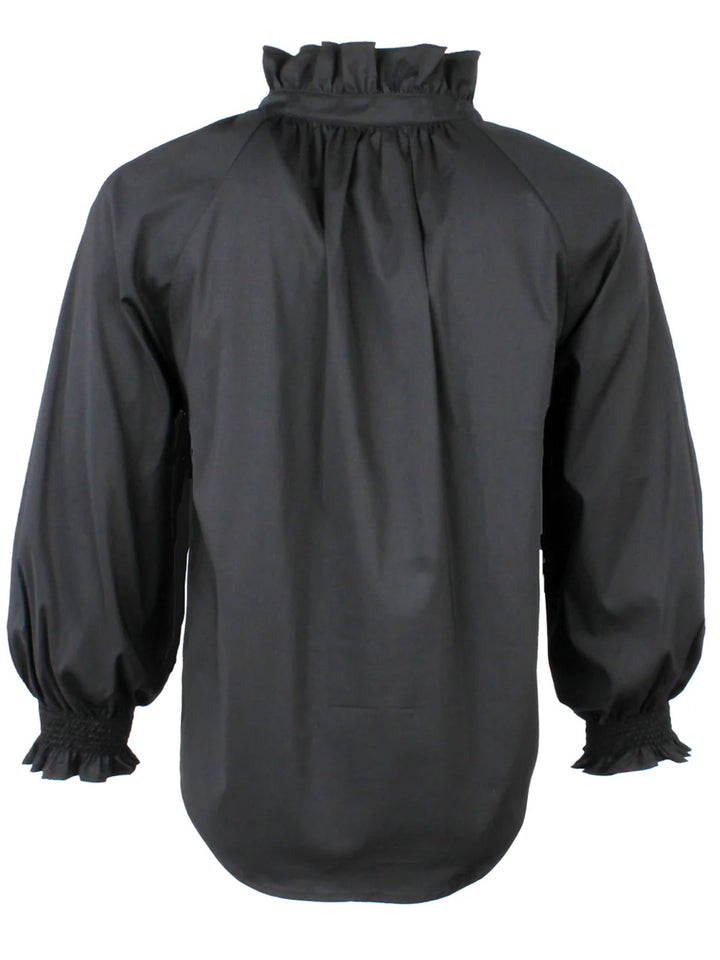 Fiona Ruffle Shirt in Black