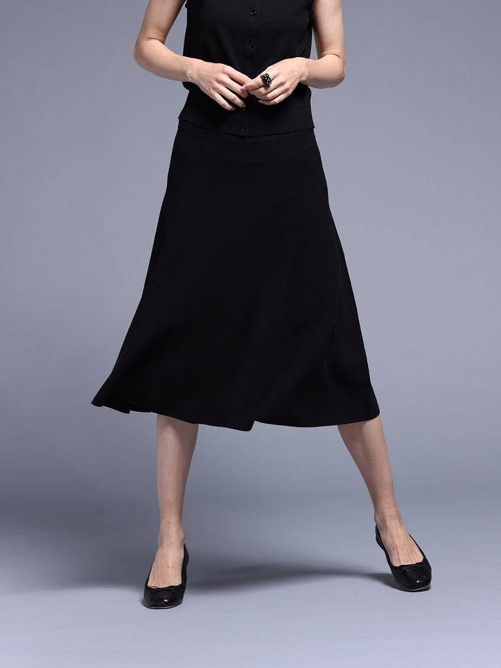 Fit and Flare Skirt in Black