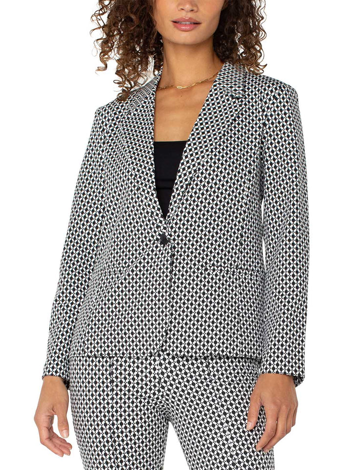Fitted Blazer in Black/White