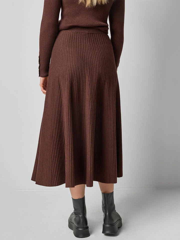 Flared Knit Skirt in Java