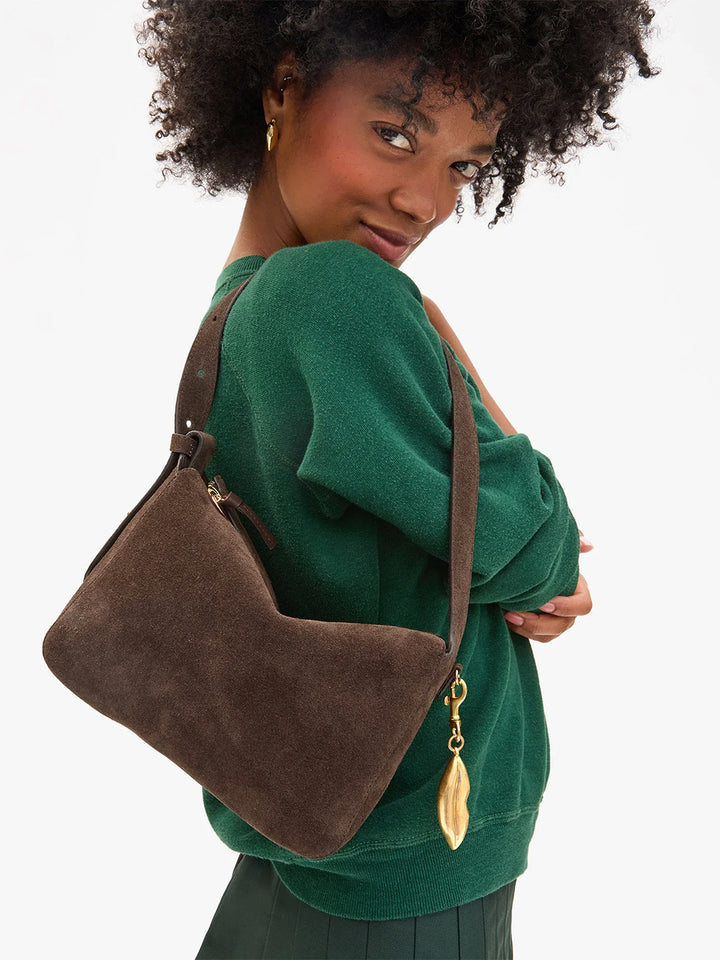 Fleurine Suede Bag in Chocolate