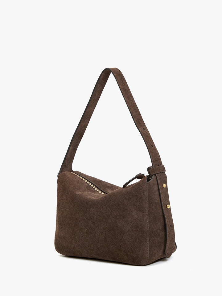 Fleurine Suede Bag in Chocolate