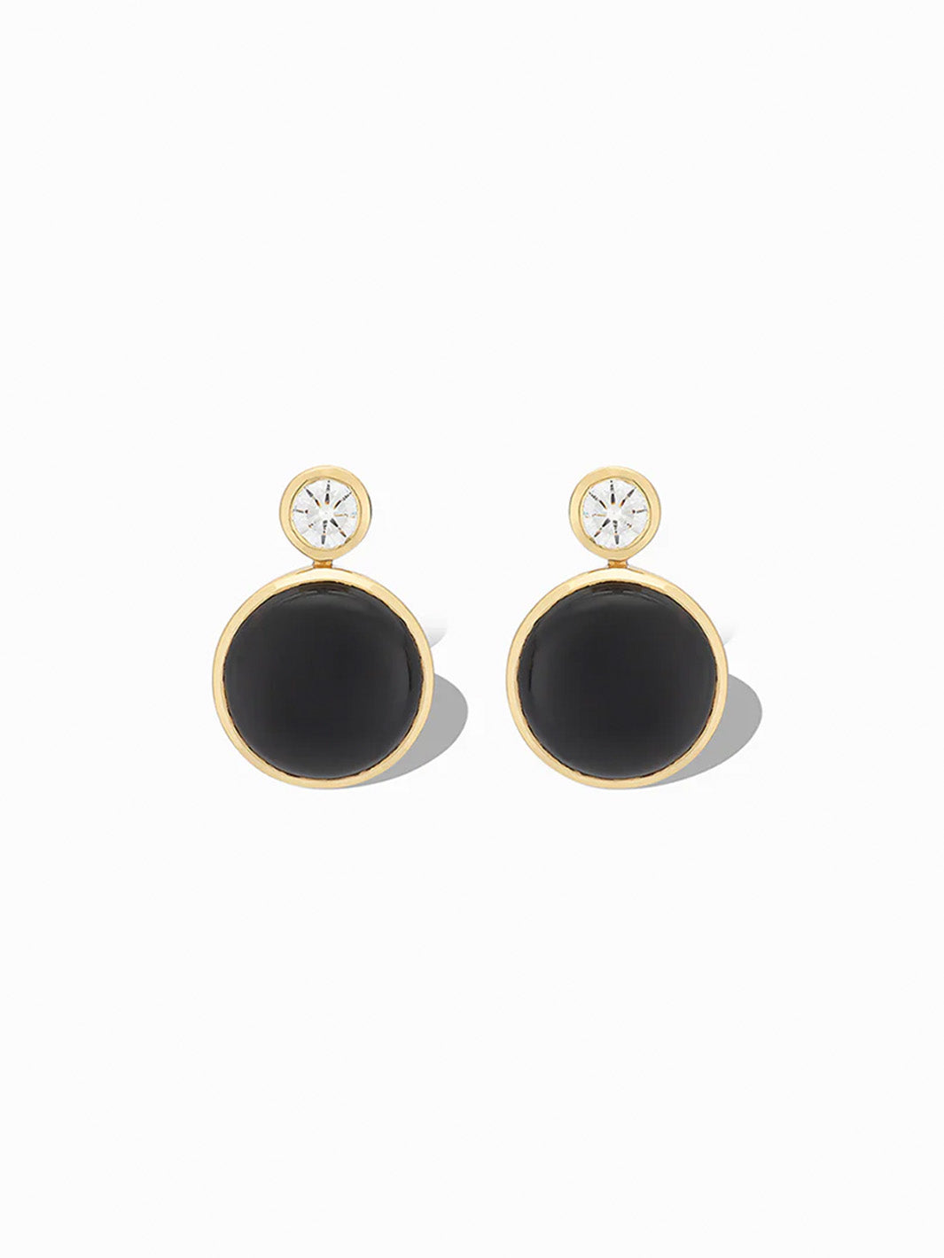Floating Gem Stud Earrings in Black Onyx