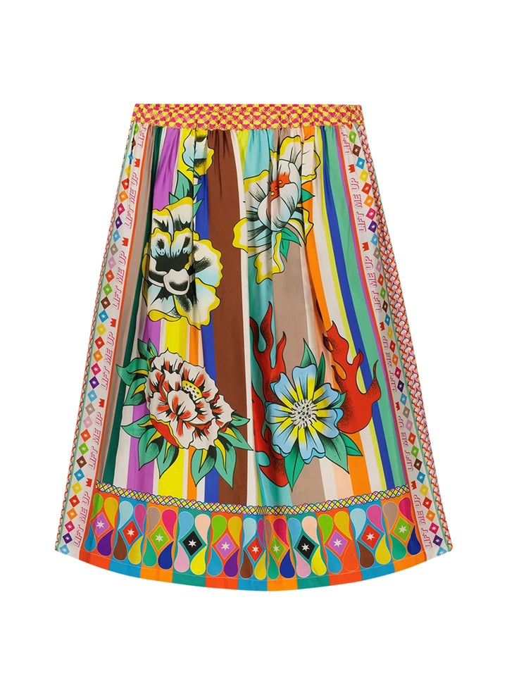 Vanessa Flower Printed Midi Skirt