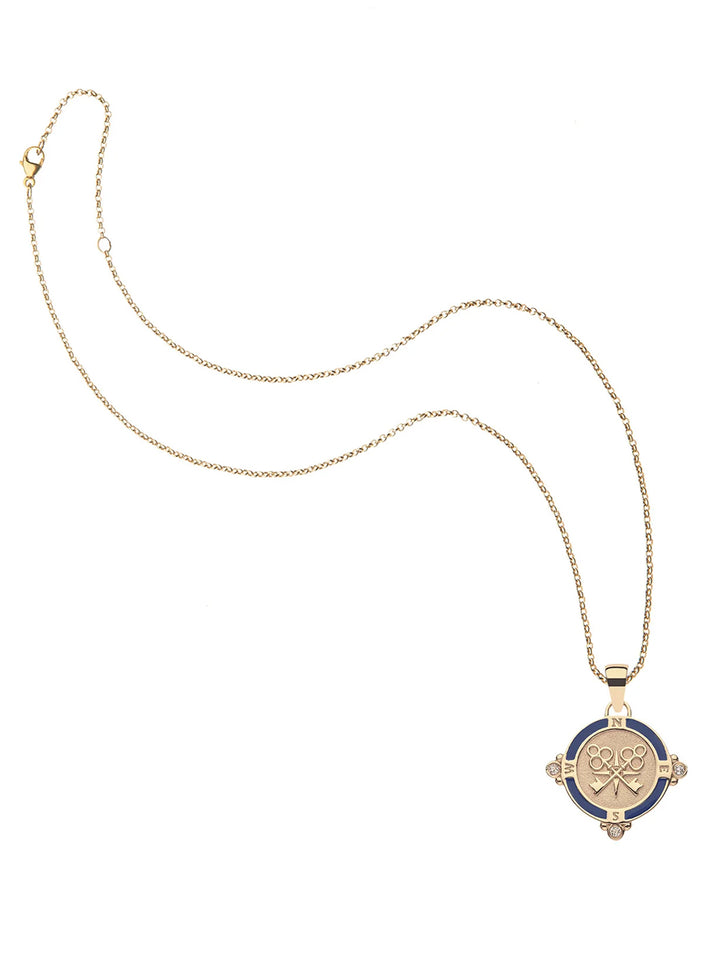 FOREVER Petite Embelishedl Pendant Coin and 16-18" Chain in Gold