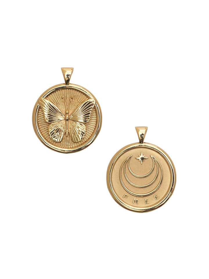 FREE JW Small Pendant Coin and Chain in Gold
