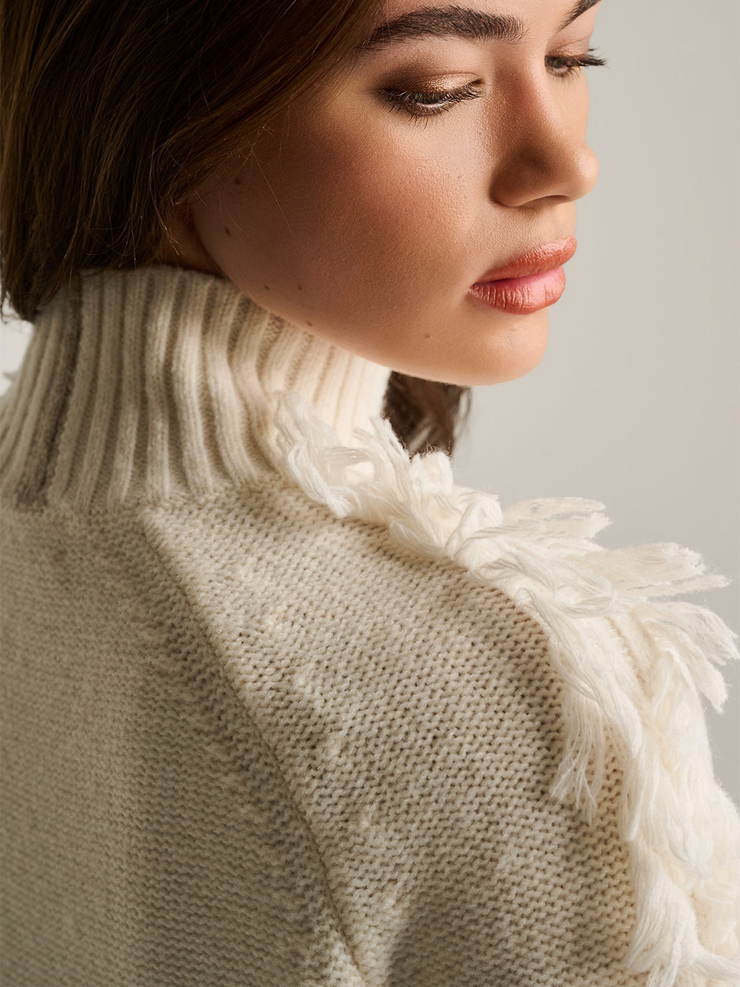 Fringe Benefits Sweater in Winter White
