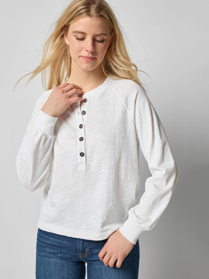 Full Sleeve Henley in White