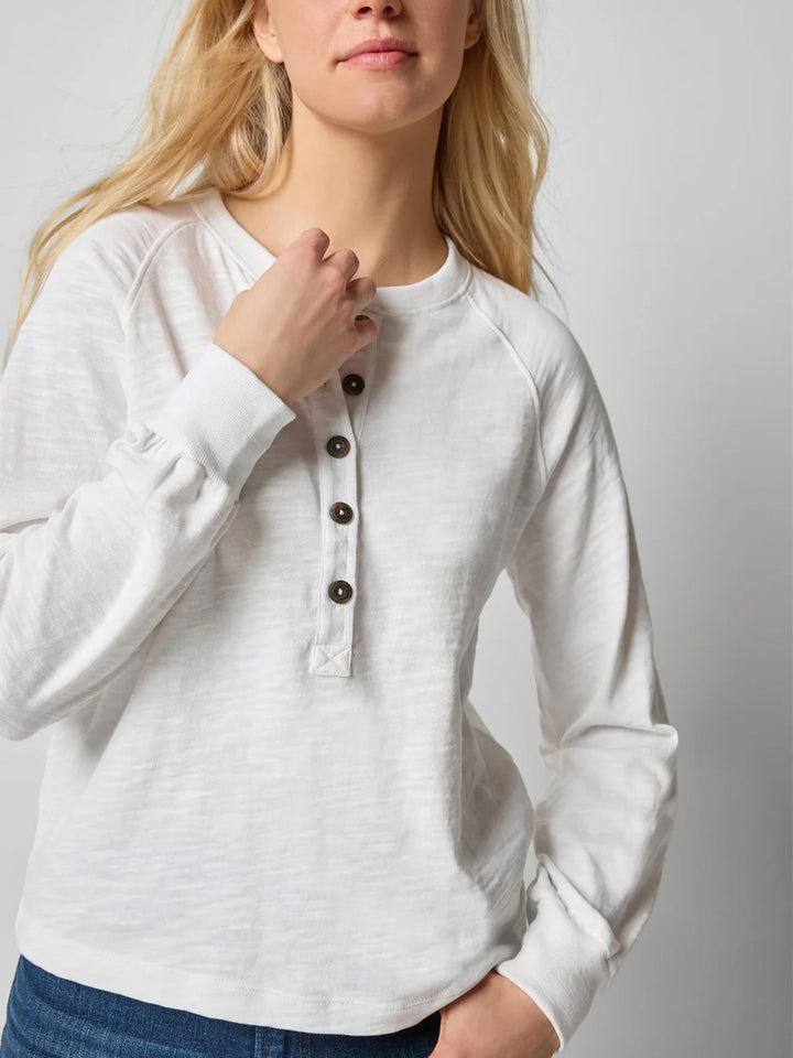 Full Sleeve Henley in White