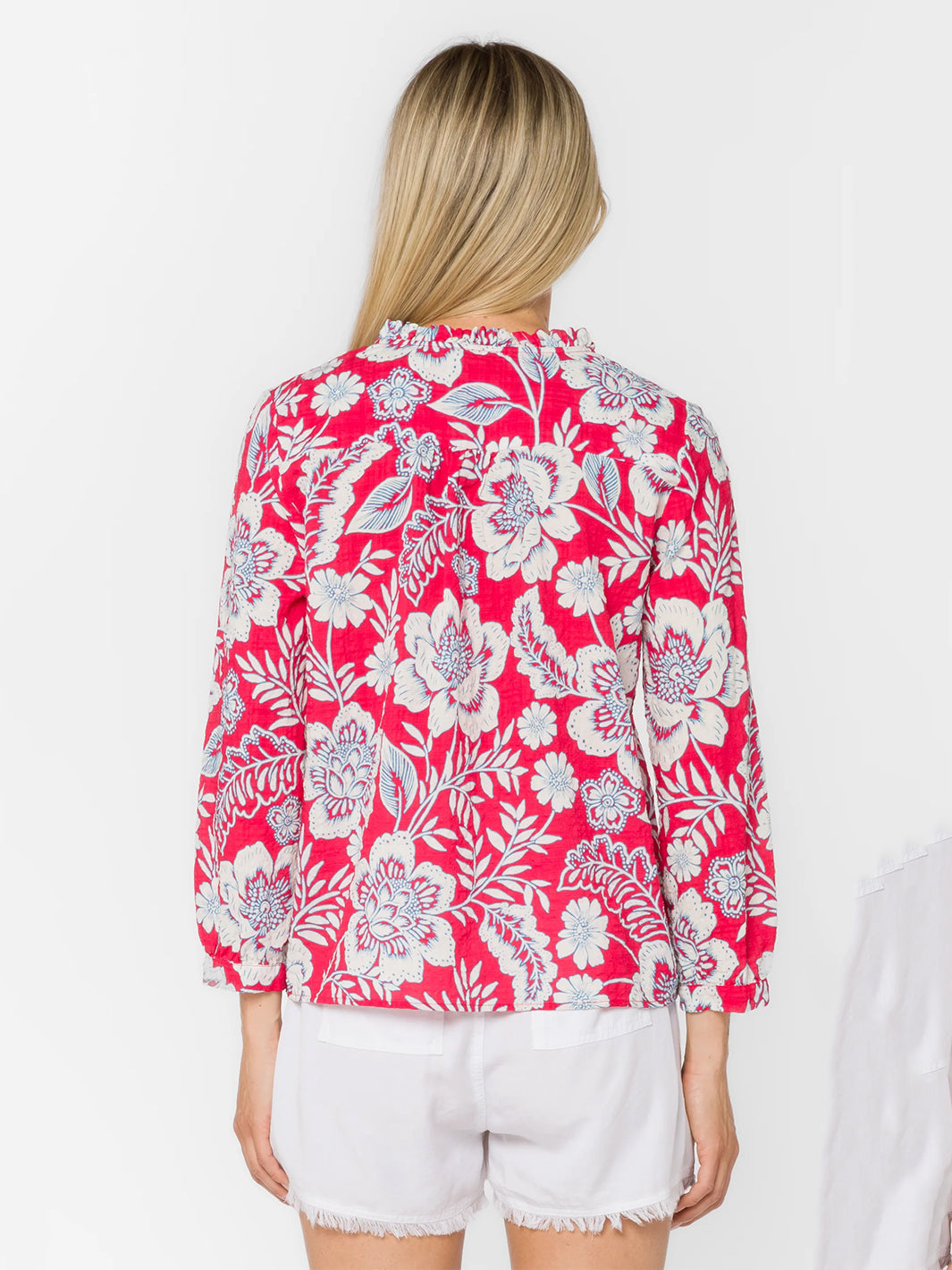 Galiana Floral Top in Raspberry Floral Garden