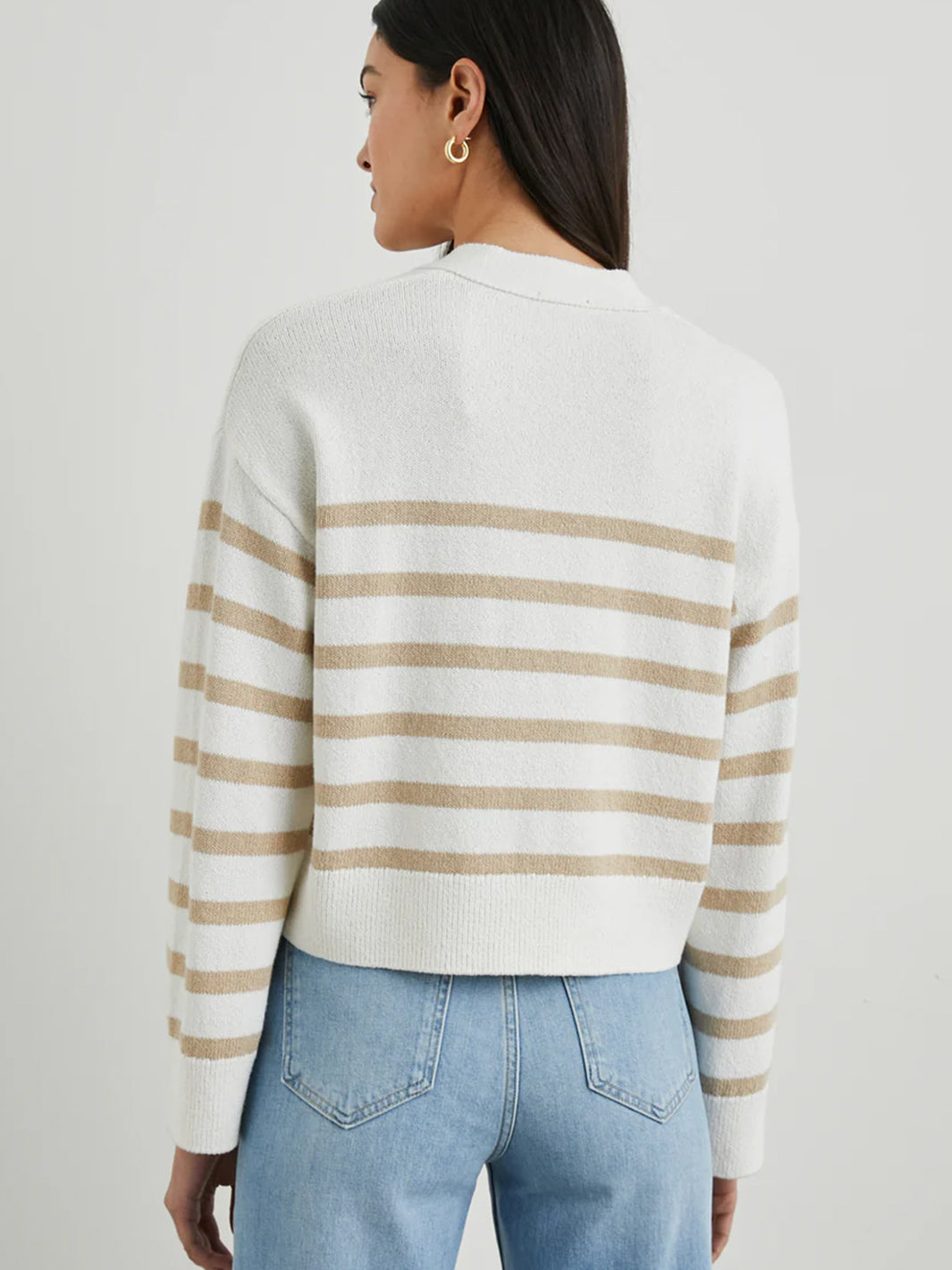 Geneva Cardigan in Sand Stripe