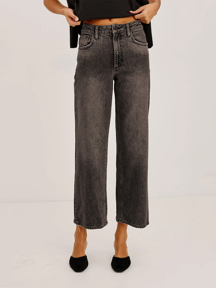 Getty Crop Wide Leg in Saddleback