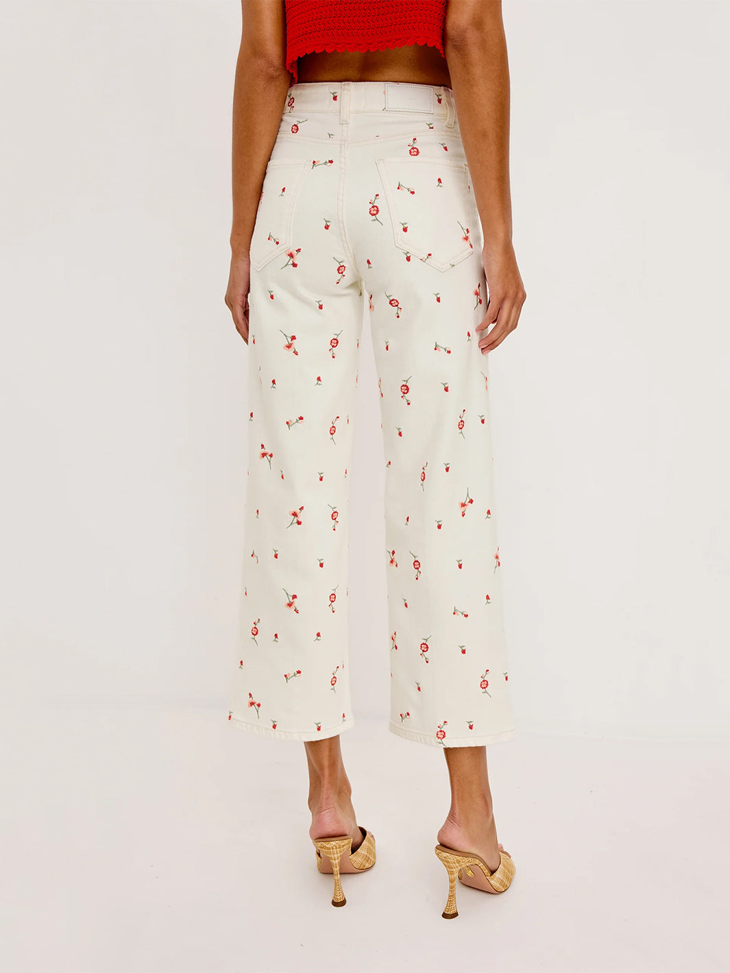 Getty Crop Wide Leg in Ecru Romantic Floral