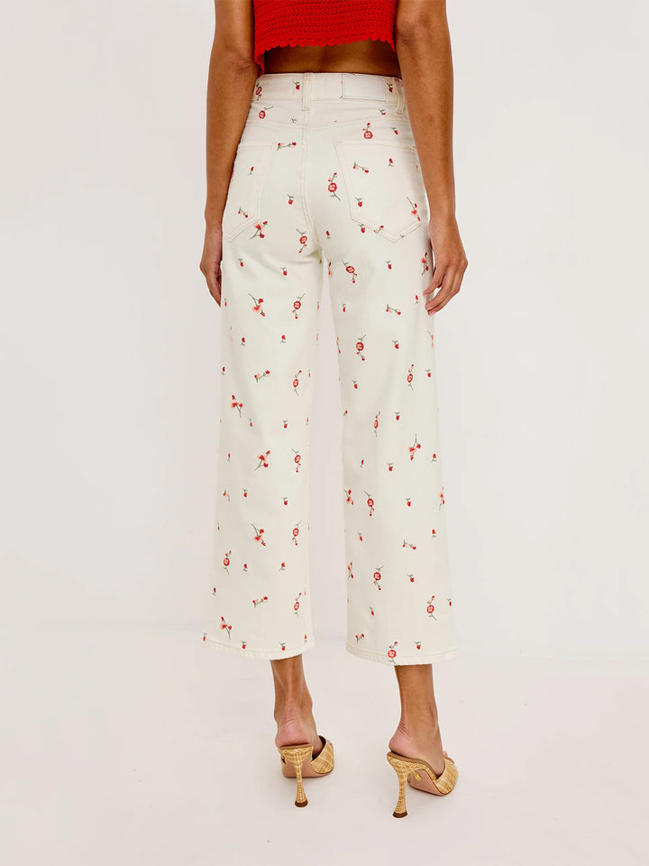 Getty Crop Wide Leg in Ecru Romantic Floral