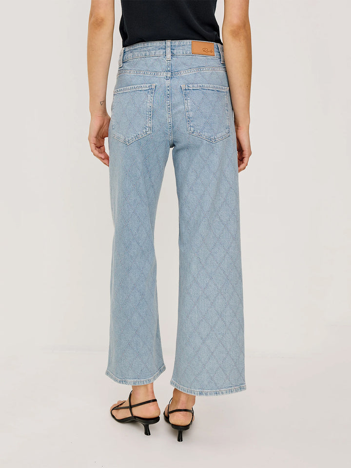 Getty Crop Wide Leg in Quilted Stud