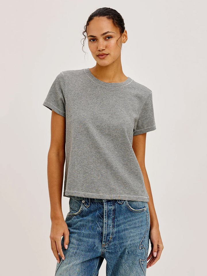 Girlfriend T-Shirt in Heather Contrast Stitch