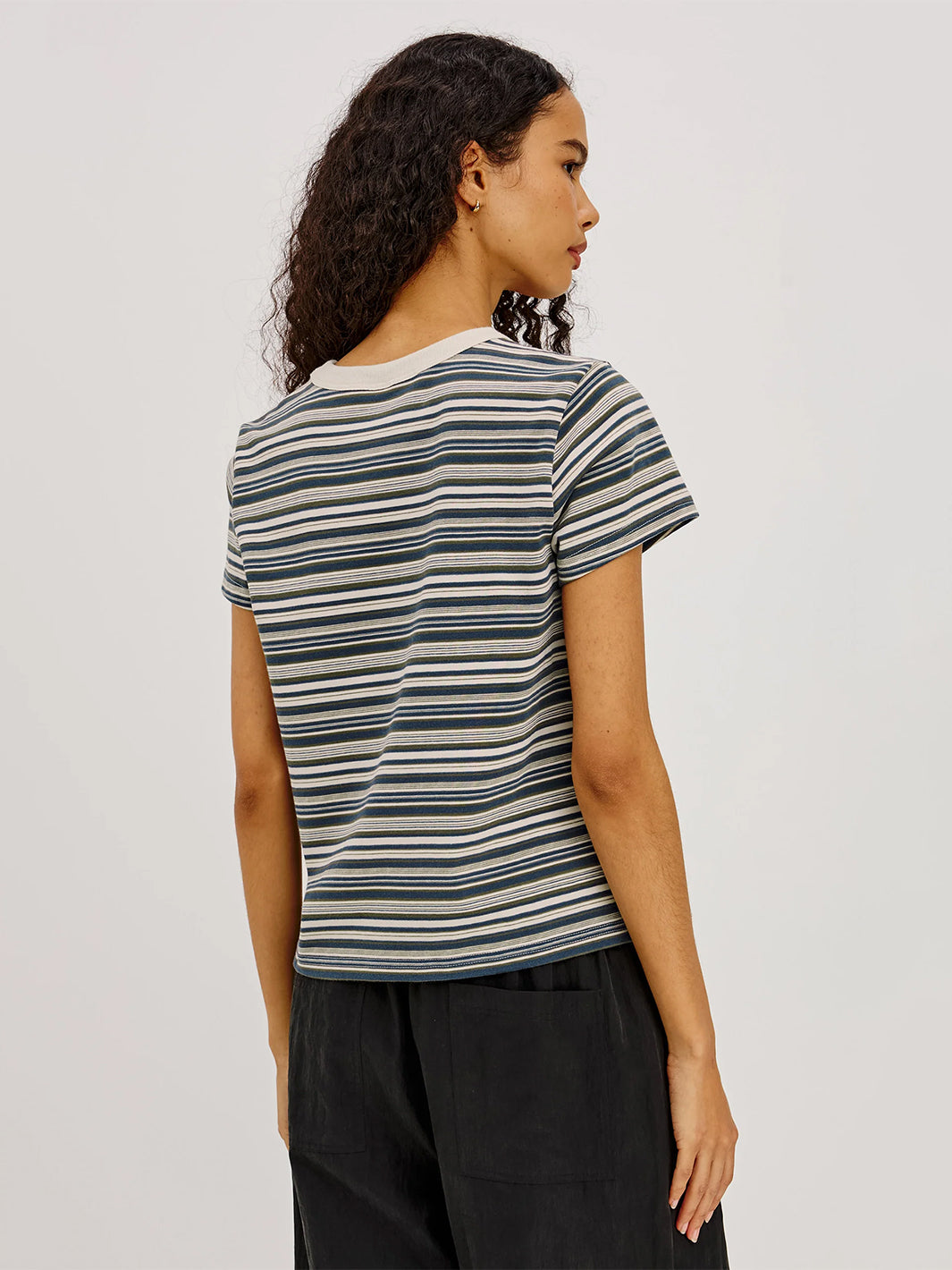 Girlfriend T-Shirt in Coastal Pine Stripe