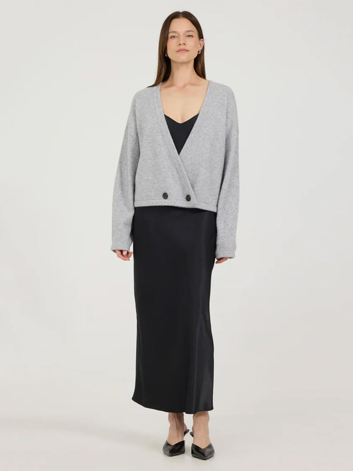 Giselle Cashmere Cardigan in Heather Grey