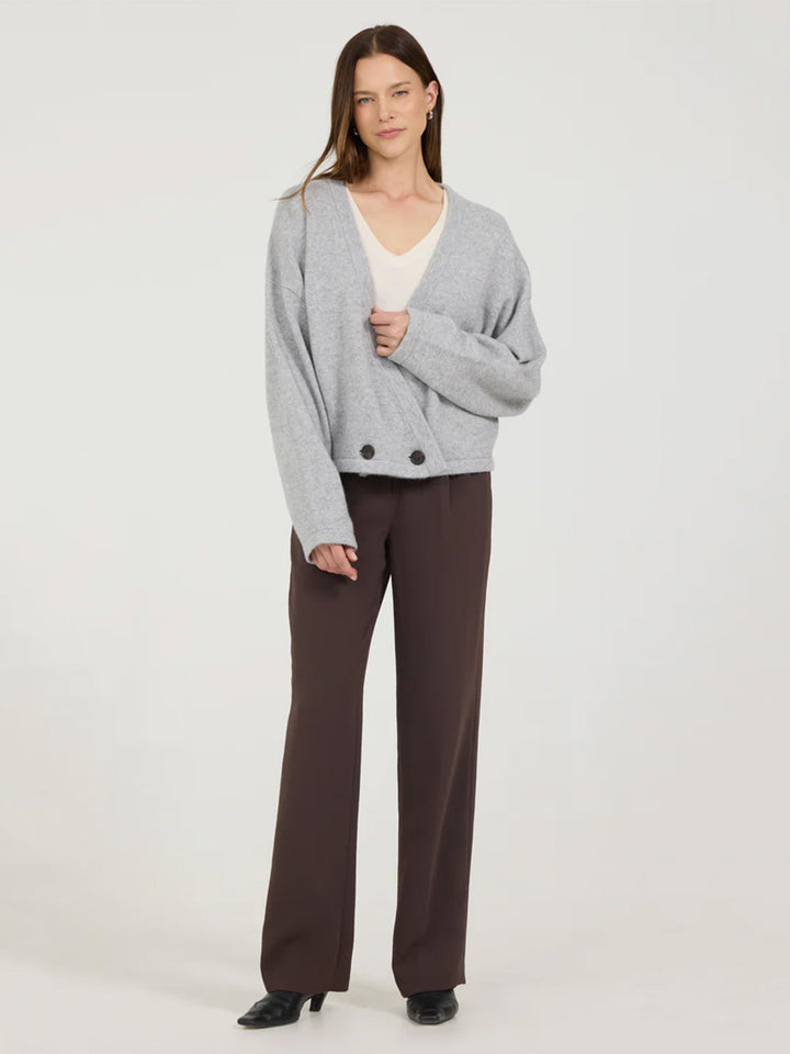 Giselle Cashmere Cardigan in Heather Grey