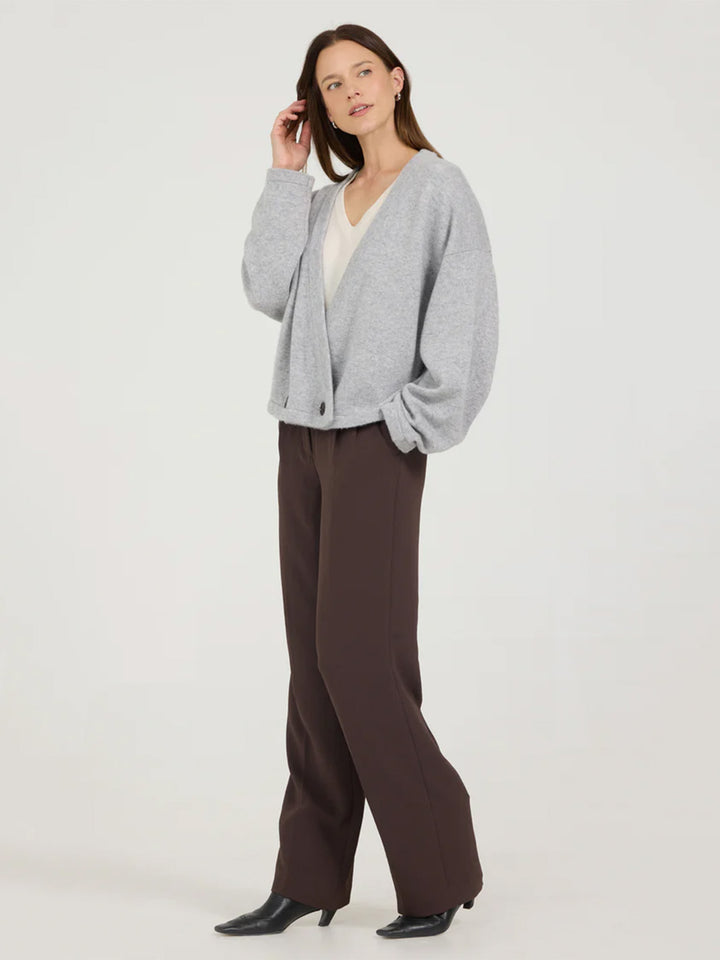 Giselle Cashmere Cardigan in Heather Grey
