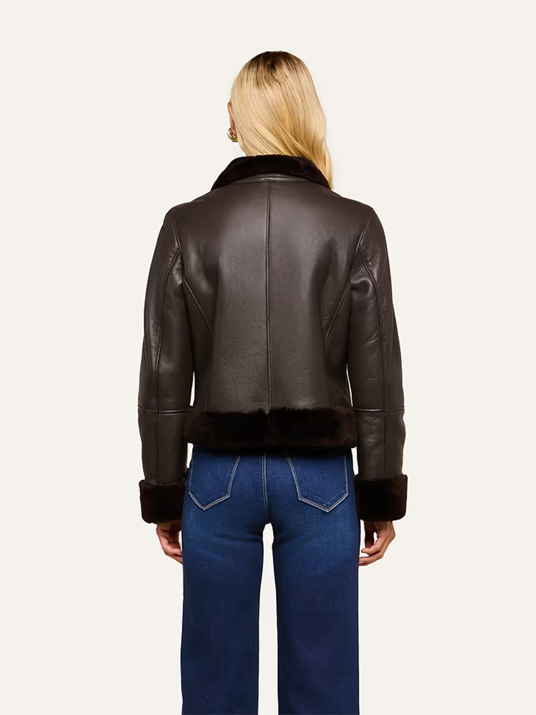 Glacia Shearling Jacket in Dark Java