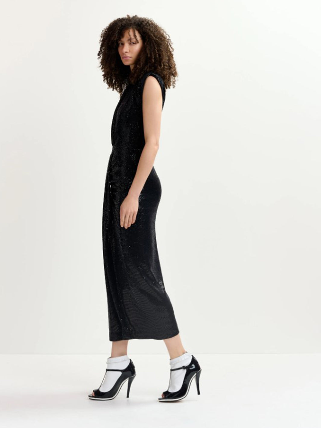 Golisee Fitted Jersey Dress in Black