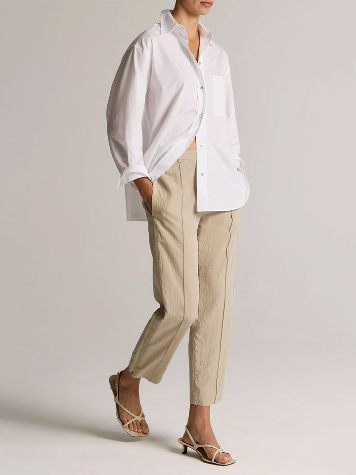 Grace Side-Strap Mid-Rise Pull-On Pant in Driftwood