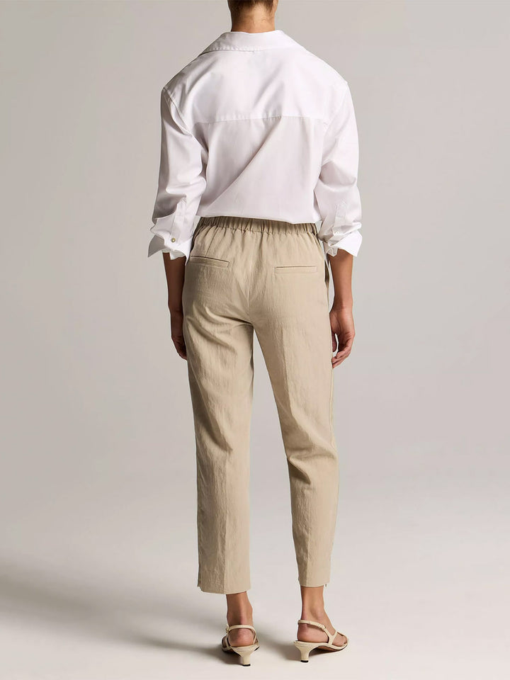 Grace Side-Strap Mid-Rise Pull-On Pant in Driftwood