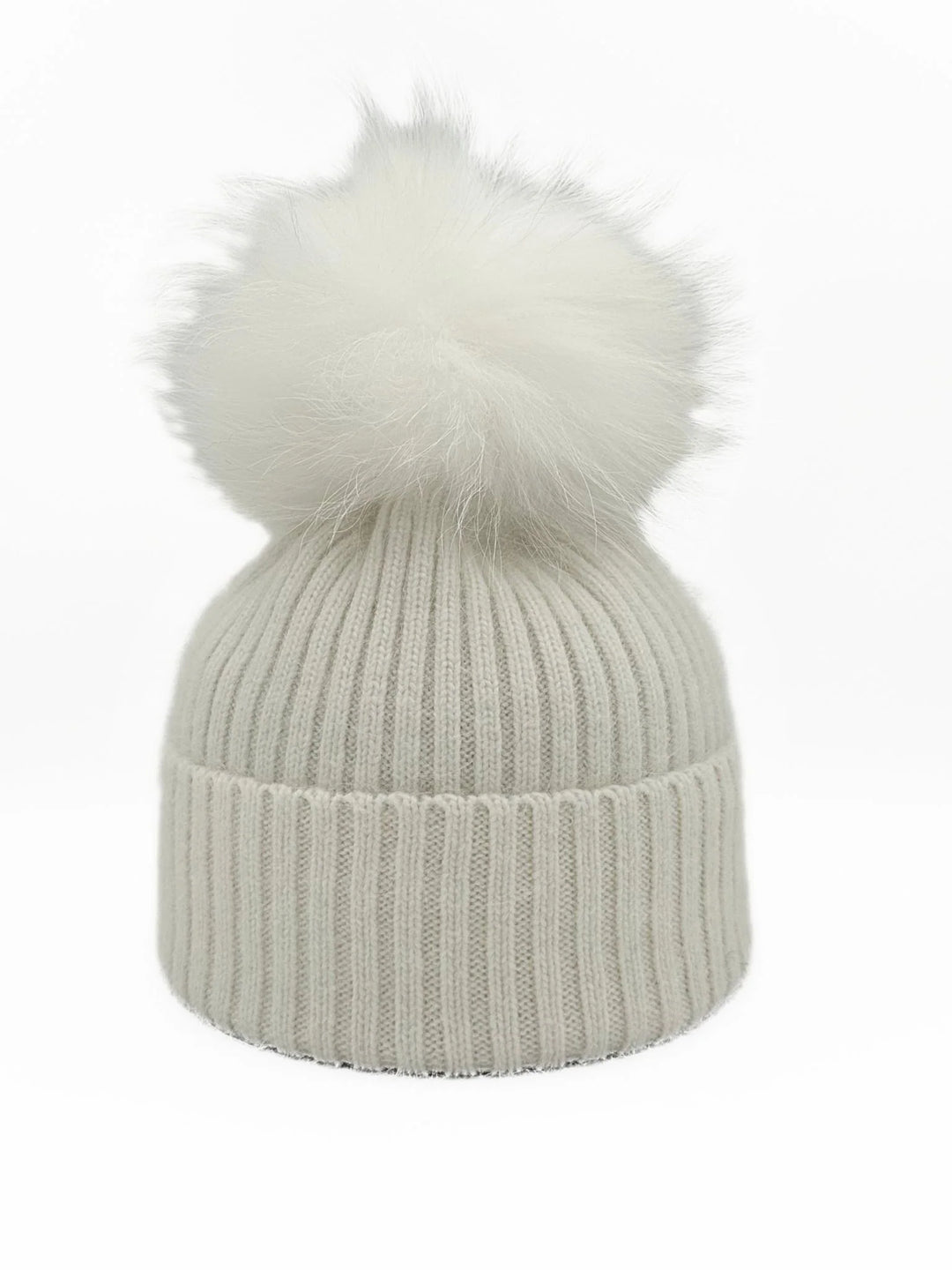 Angora Wool Blend Ribbed Hat in White