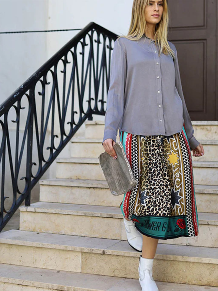 Hailey Printed Skirt in Yellow