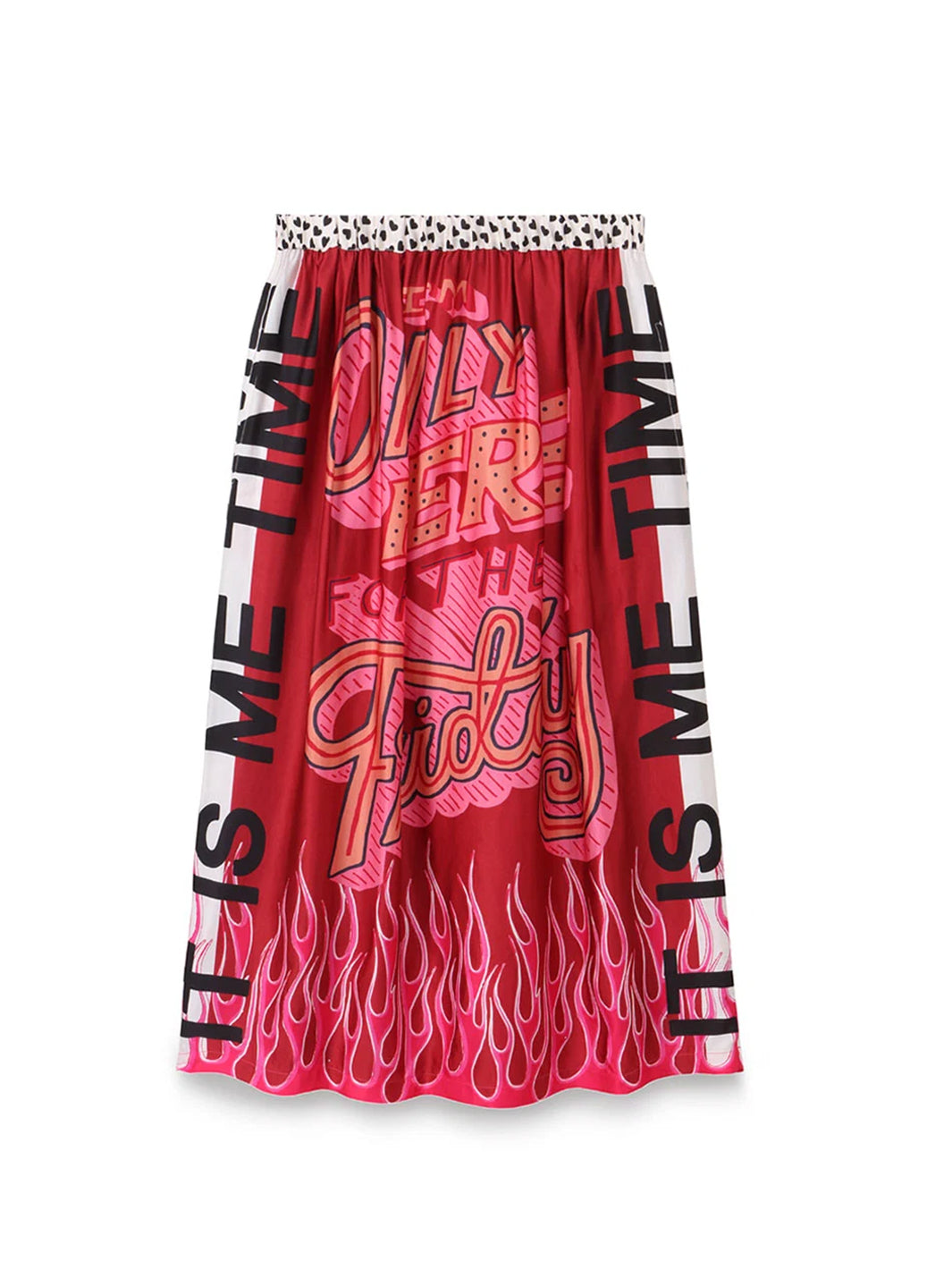 Hailey Red Printed Skirt in Fire
