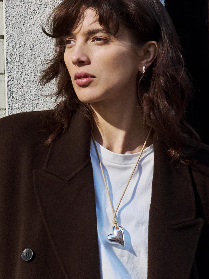 Art Heart On A String Necklace in Silver