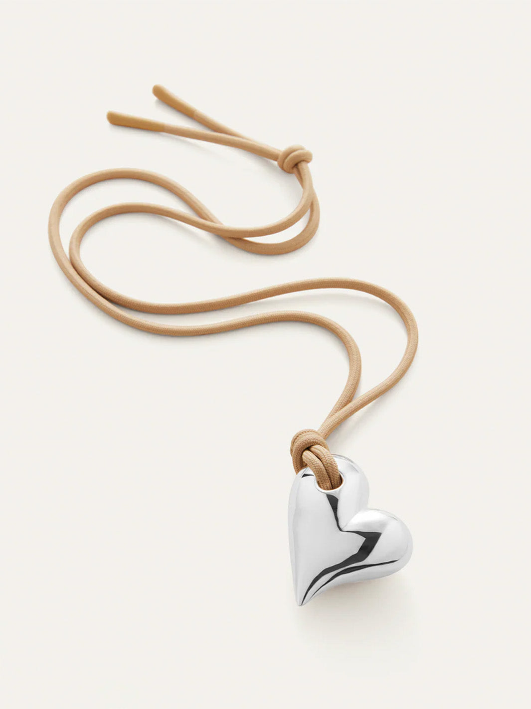 Art Heart On A String Necklace in Silver