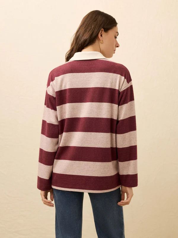 Legend Sweater Rugby Popover in Dark Red