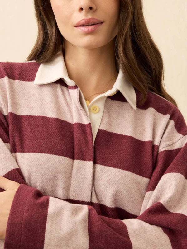 Legend Sweater Rugby Popover in Dark Red