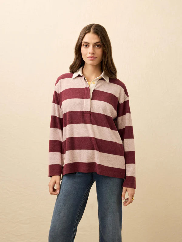 Legend Sweater Rugby Popover in Dark Red