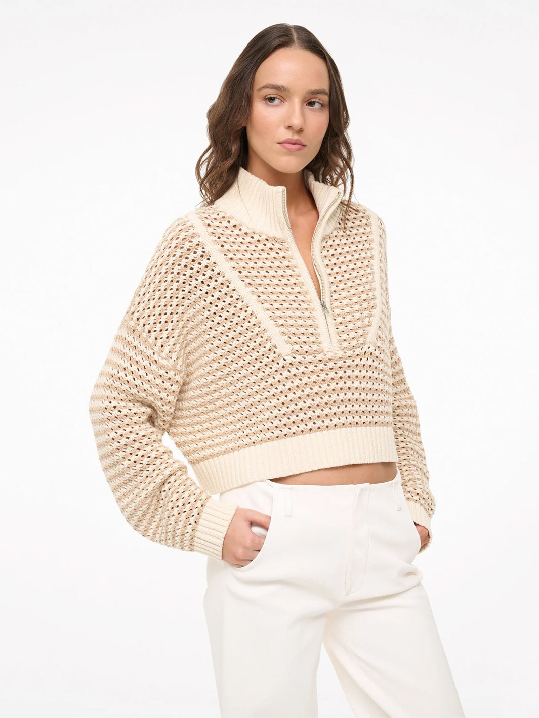 Crop Hampton Sweater in Breeze Creme