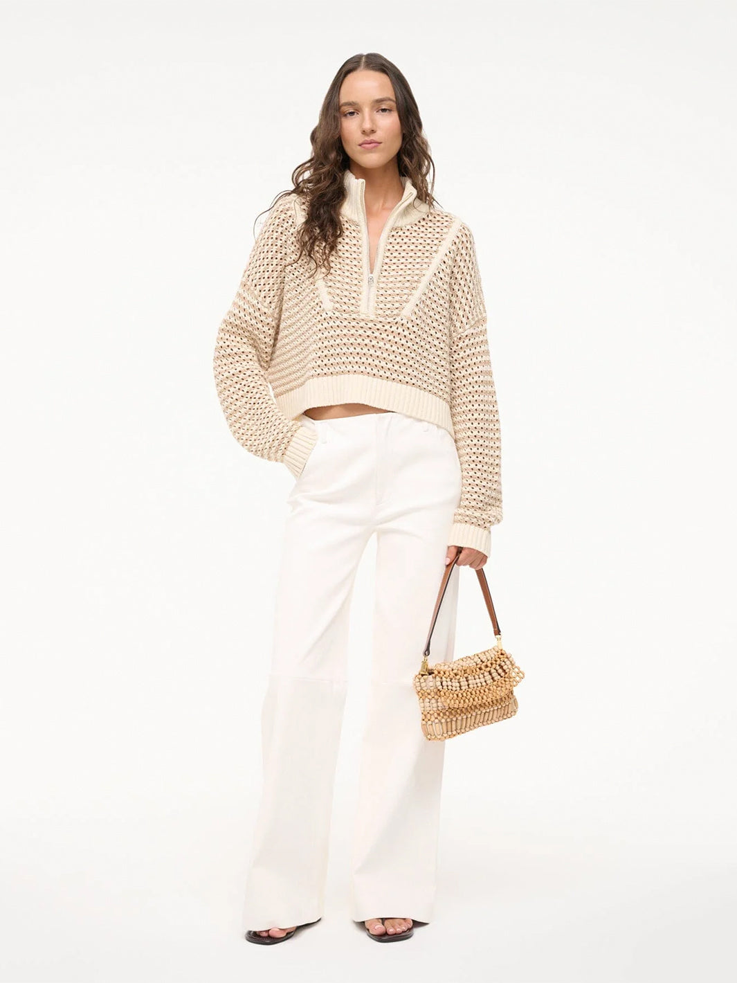 Crop Hampton Sweater in Breeze Creme