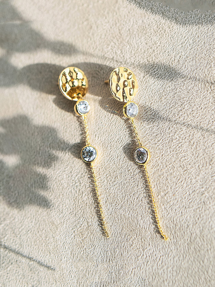 Hammered Gold Fallon Drop Earrings