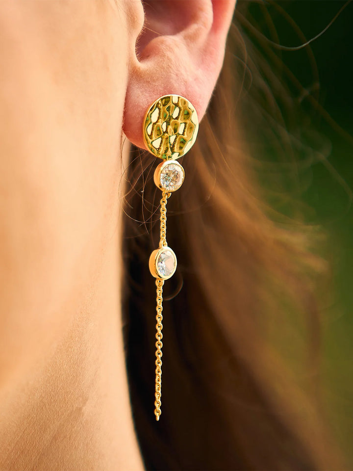 Hammered Gold Fallon Drop Earrings