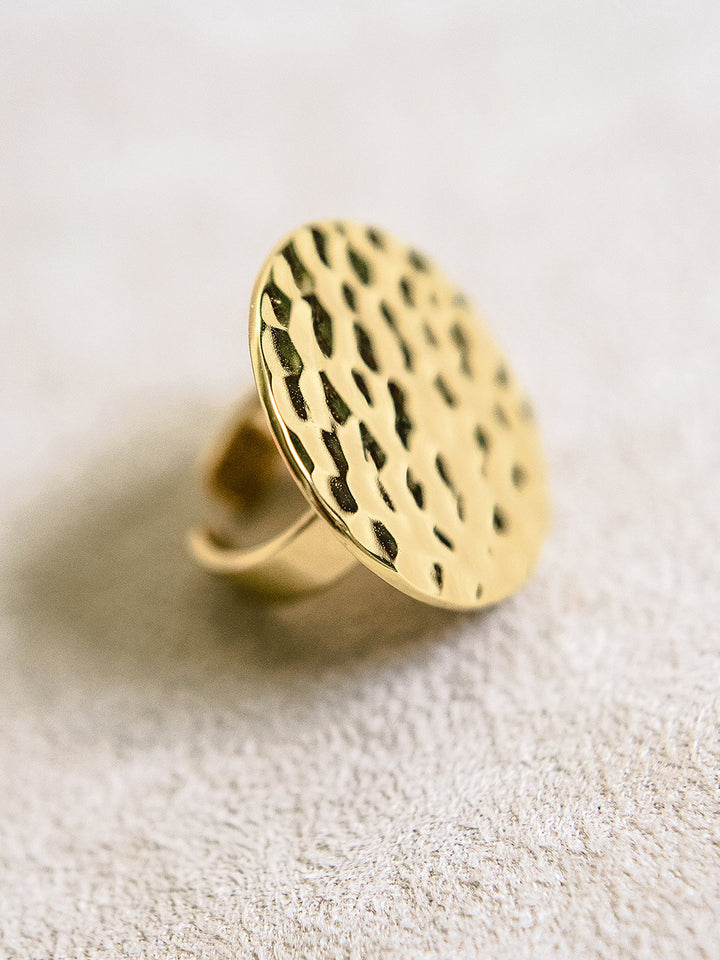 Hammered Gold Circle Ring