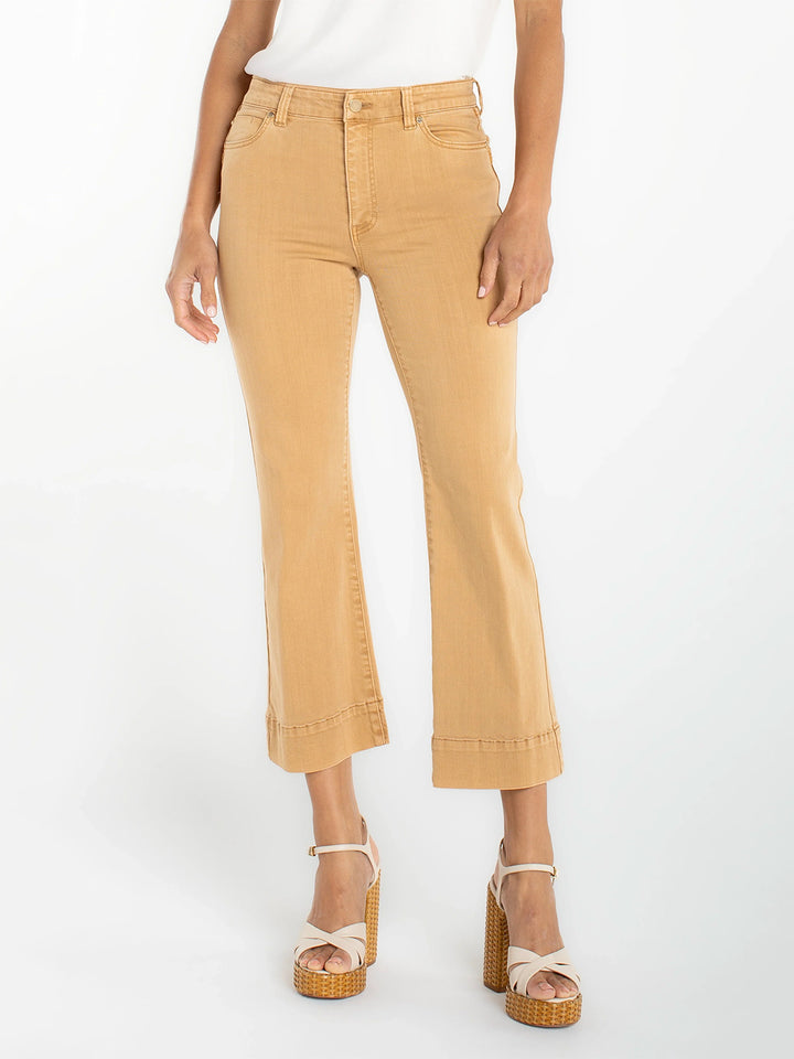 Hannah Crop Flare Hugger in Straw