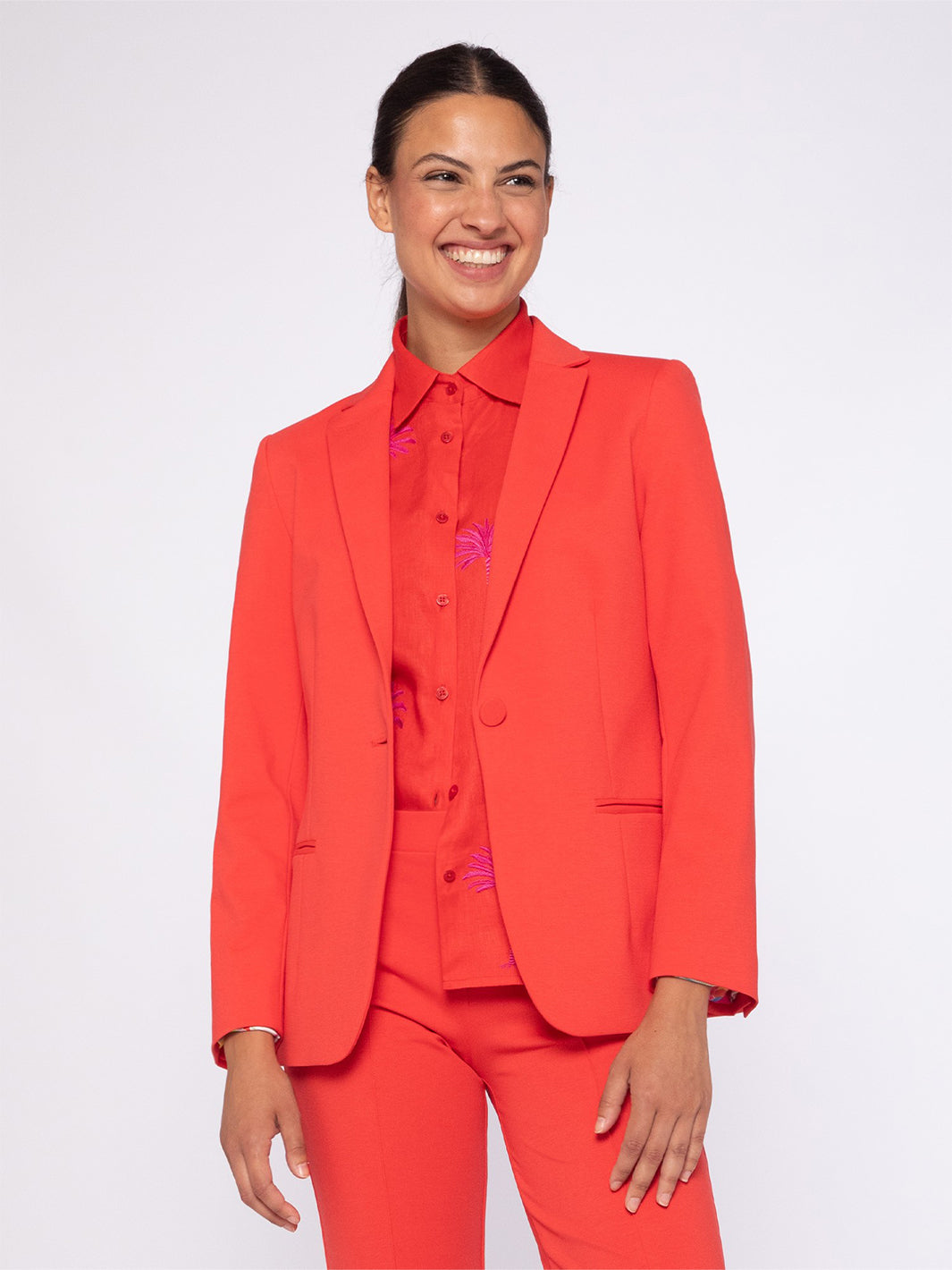 Hannah Knit Perfect Fit Jacket in Coral