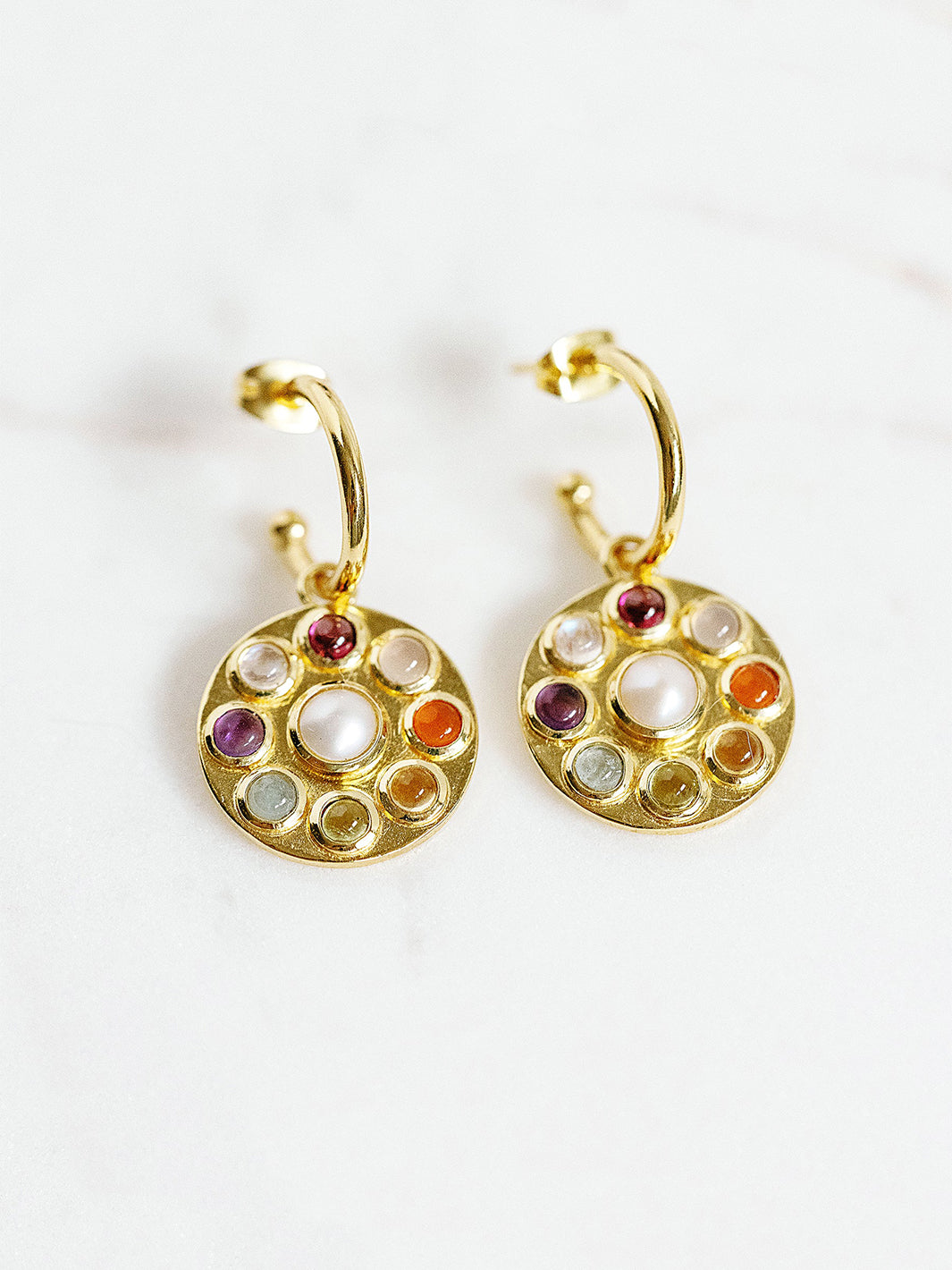 Happy Huggie Hoop Earrings in Rainbow