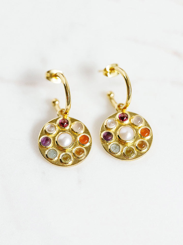 Happy Huggie Hoop Earrings in Rainbow