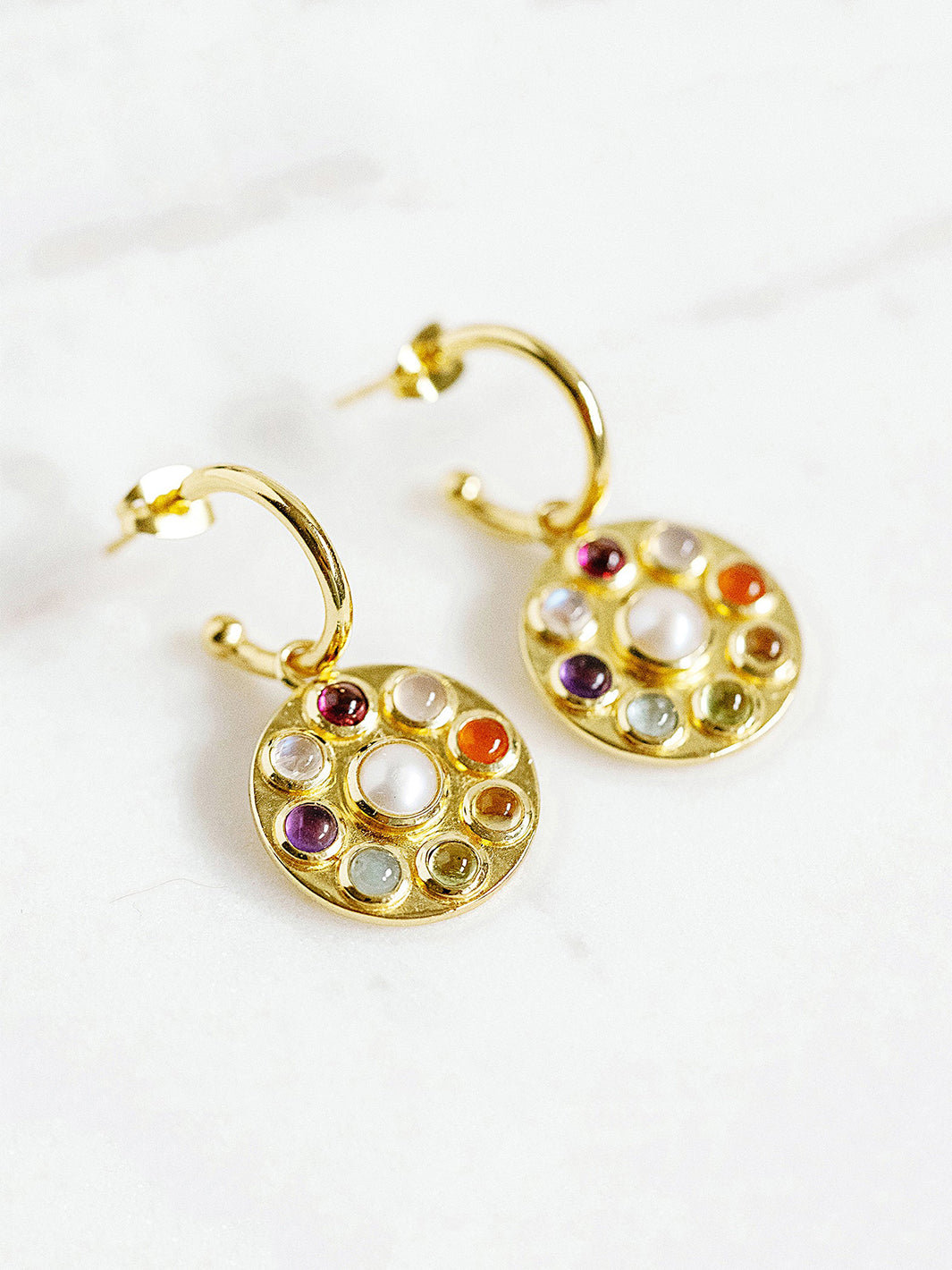 Happy Huggie Hoop Earrings in Rainbow