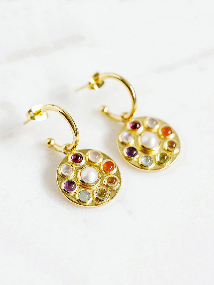 Happy Huggie Hoop Earrings in Rainbow