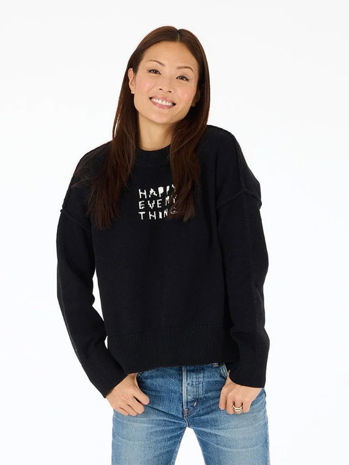 Happy Everything Sweater in Black