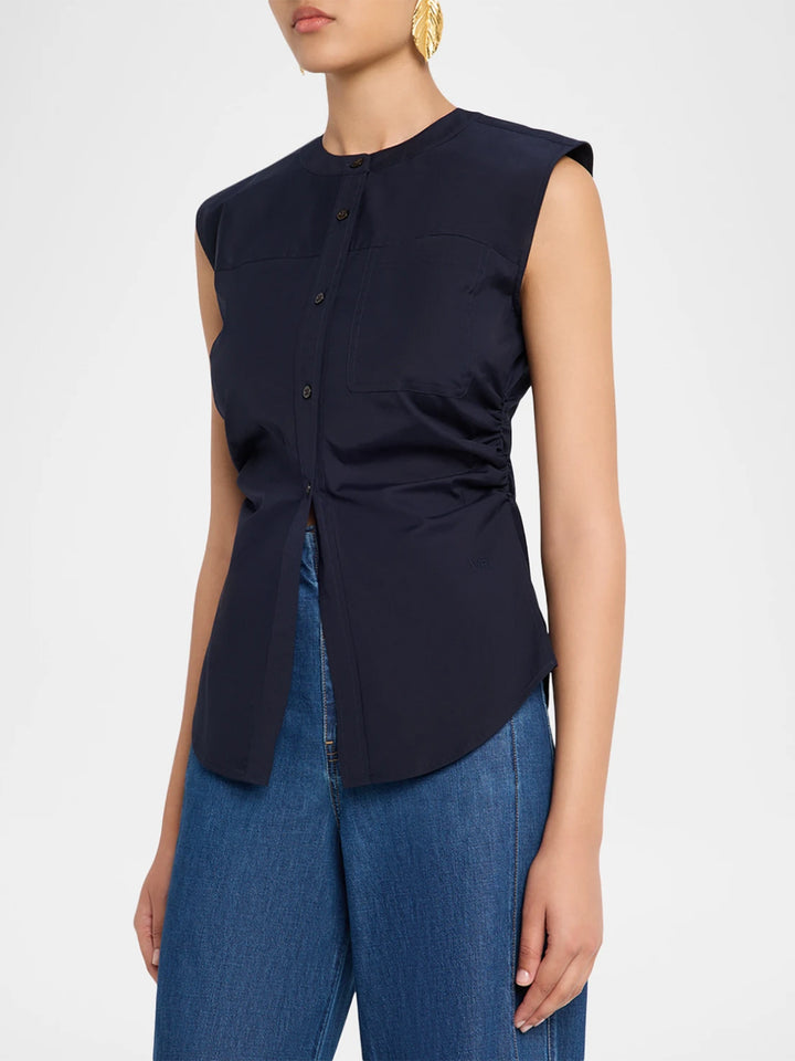 Harini Sleeveless Top in Navy