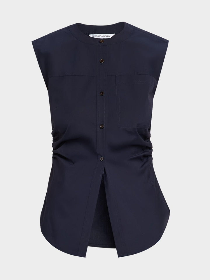 Harini Sleeveless Top in Navy